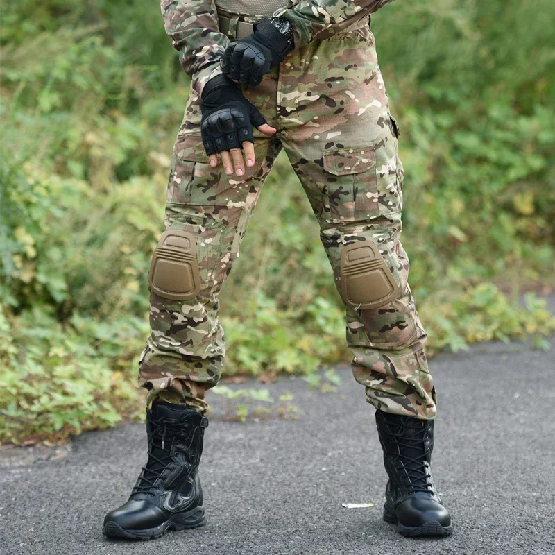 Traje táctico para senderismo, camiseta de combate CP, uniforme Softair, ropa para hombre, camisa de camuflaje, pantalones Cargo, conjunto para correr, ropa de campamento de verano - imagen 4