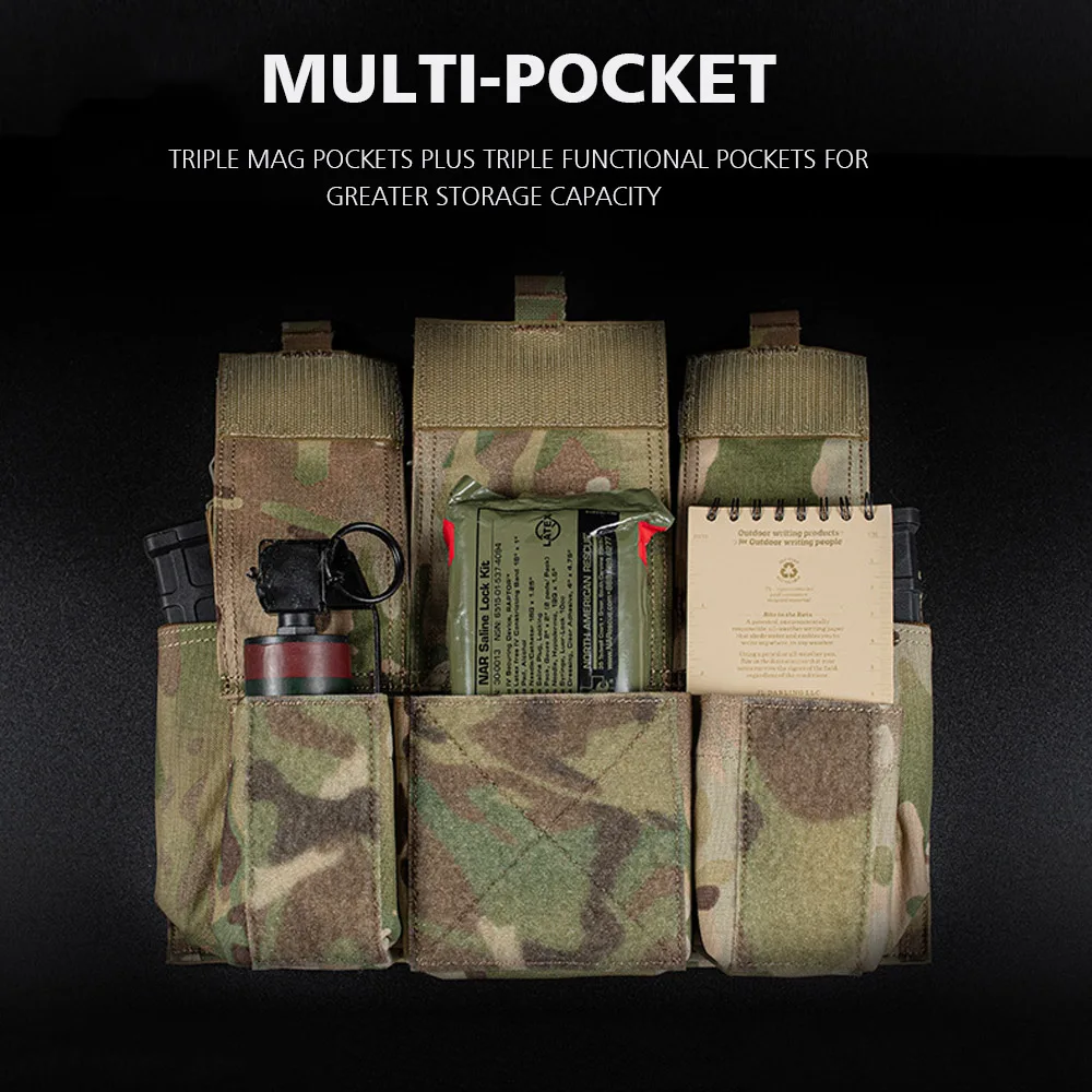 Airsoft-chaleco táctico para caza Militar, placa cuádruple magnética 5,56, bolsa para colgar en el pecho, artículos diversos de primeros auxilios - imagen 4