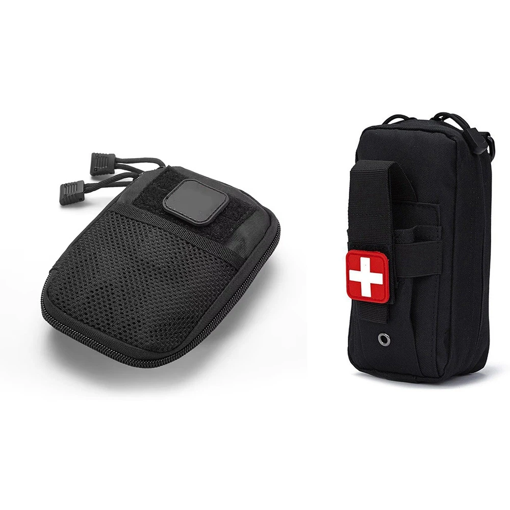 Riñonera táctica EDC Molle y bolsa táctica de primeros auxilios EMT, pequeña bolsa de primeros auxilios con soporte para teléfono para caza y senderismo