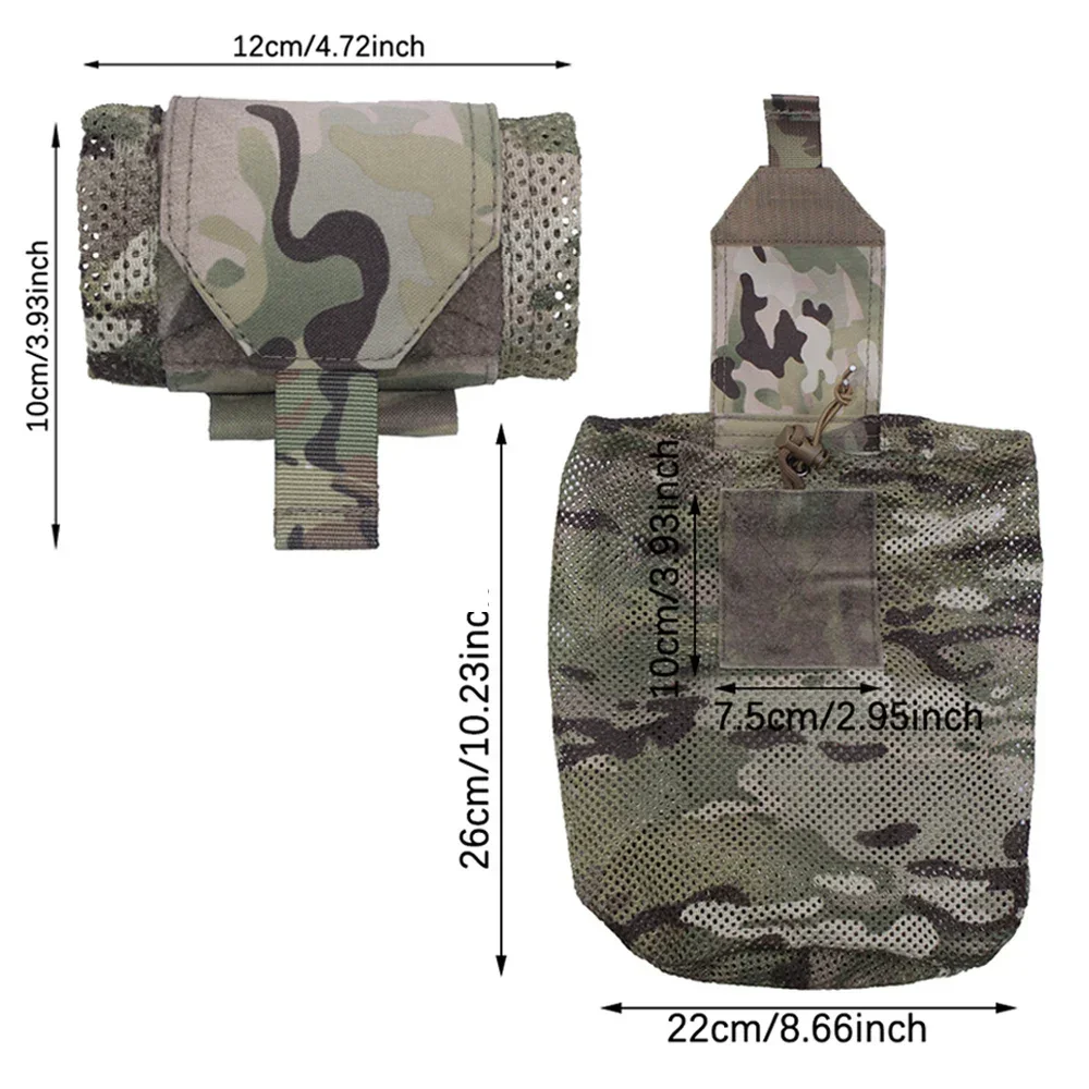 Bolsa táctica de malla enrollable Mag, Mini bolsillo de red plegable EDC para munición de revista, bolsa de caza de tiro al aire libre - imagen 5