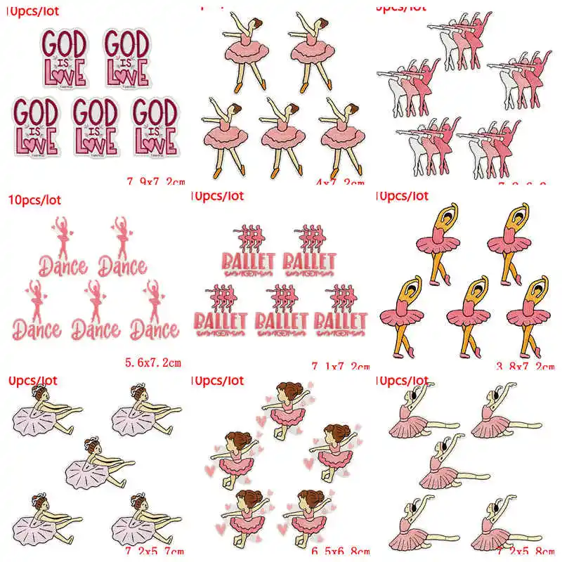 Parches termoadhesivos bordados de ballet – Para planchar o coser