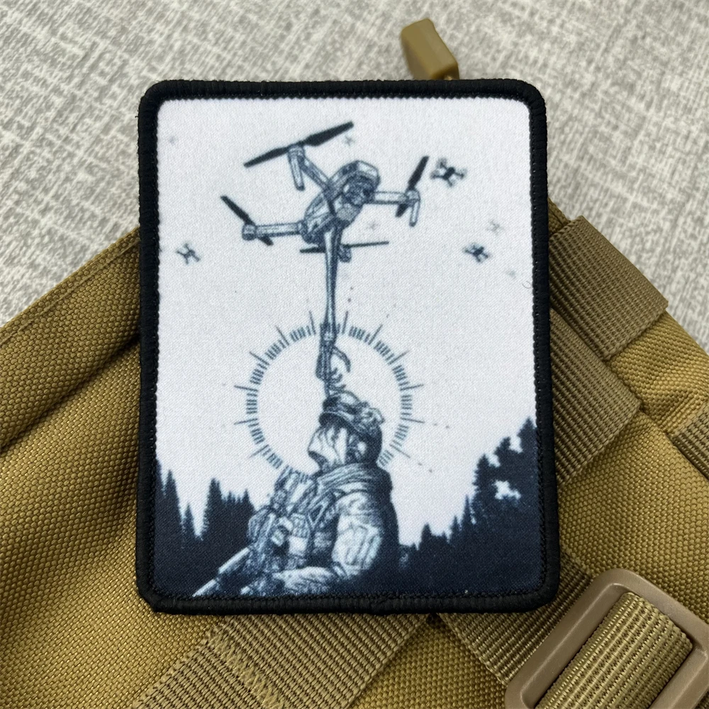 Parche de insignia de moral de Chevron ruso, pegatina impresa, mano del destino AR, esqueleto, soldado, mochila táctica - imagen 4