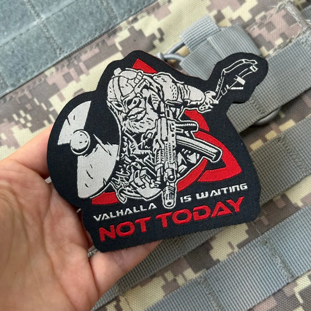 Parche Chevron "Valhalla", insignia de moral táctica, emblema del ejército militar, pegatina para mochila, parches de gancho y bucle tejidos para ropa - imagen 3