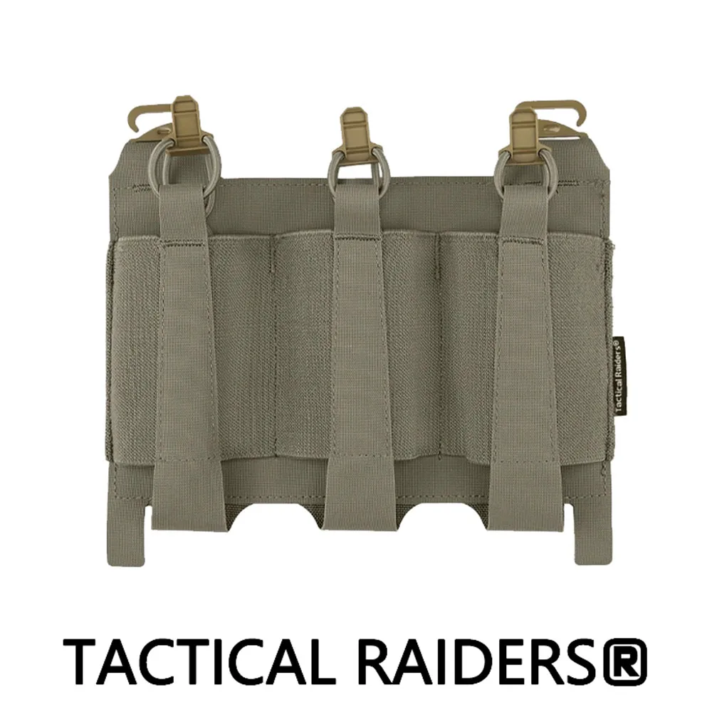 Chaleco táctico, aparejo de pecho, Panel de ataque frontal Triple, bolsa plana para bolsa Mag 556/762, placa de conversión de expansión elástica, corte láser
