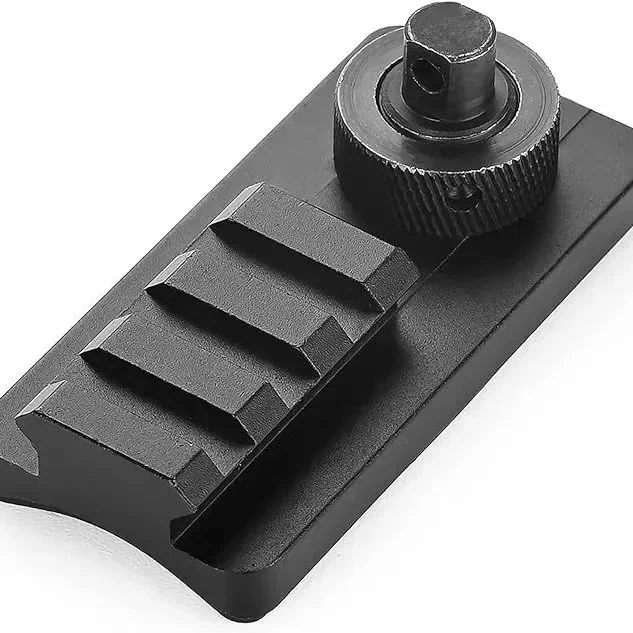 Soporte adaptador de bípode Picatinny táctico de 20mm, Base de guía con perno de eslinga con 3/2 ranuras para caza AR15/AK/M4/M16 - imagen 3