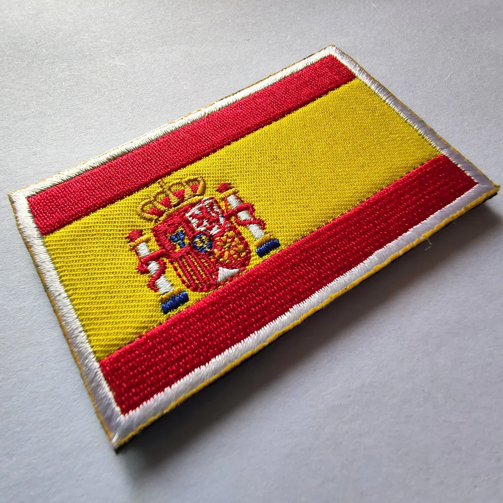 Parche de gancho y bucle de bandera de España, insignias de moral bordadas multicolores personalizadas para tácticas militares al aire libre, mochila, casco, brazaletes - imagen 4