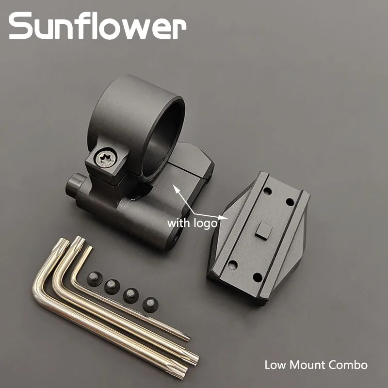 Kit de combinación de Base de soporte de lupa 3X, punto rojo de montaje bajo de Metal táctico, accesorios ajustables - imagen 3