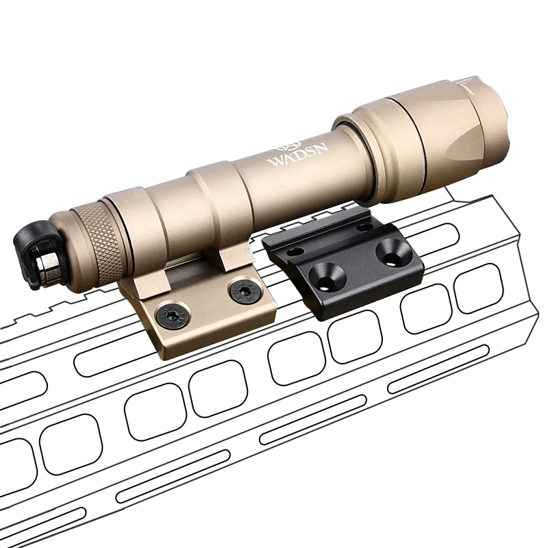 WADSN-Base de montaje para linterna táctica SM-R, sistema MLOK KEYMOD, carril para M300 M600 M340 M640, luz de explorador, equipo de caza Airsoft - imagen 5