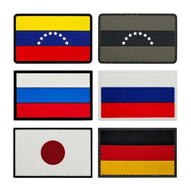 Insignias de banderas 3D de PVC, parches de gancho y bucle, brazaletes de identificación, Parche de combate militar, Rusia, Alemania, Argentina, Japón - imagen 2