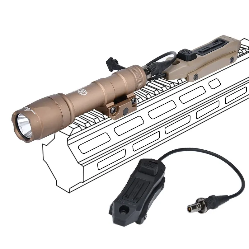 Wadsn táctico M300 MINI luz de explorador M600 linterna + interruptor de presión de doble función caza AR15 arma de caza luz Mlok Keymod - imagen 4