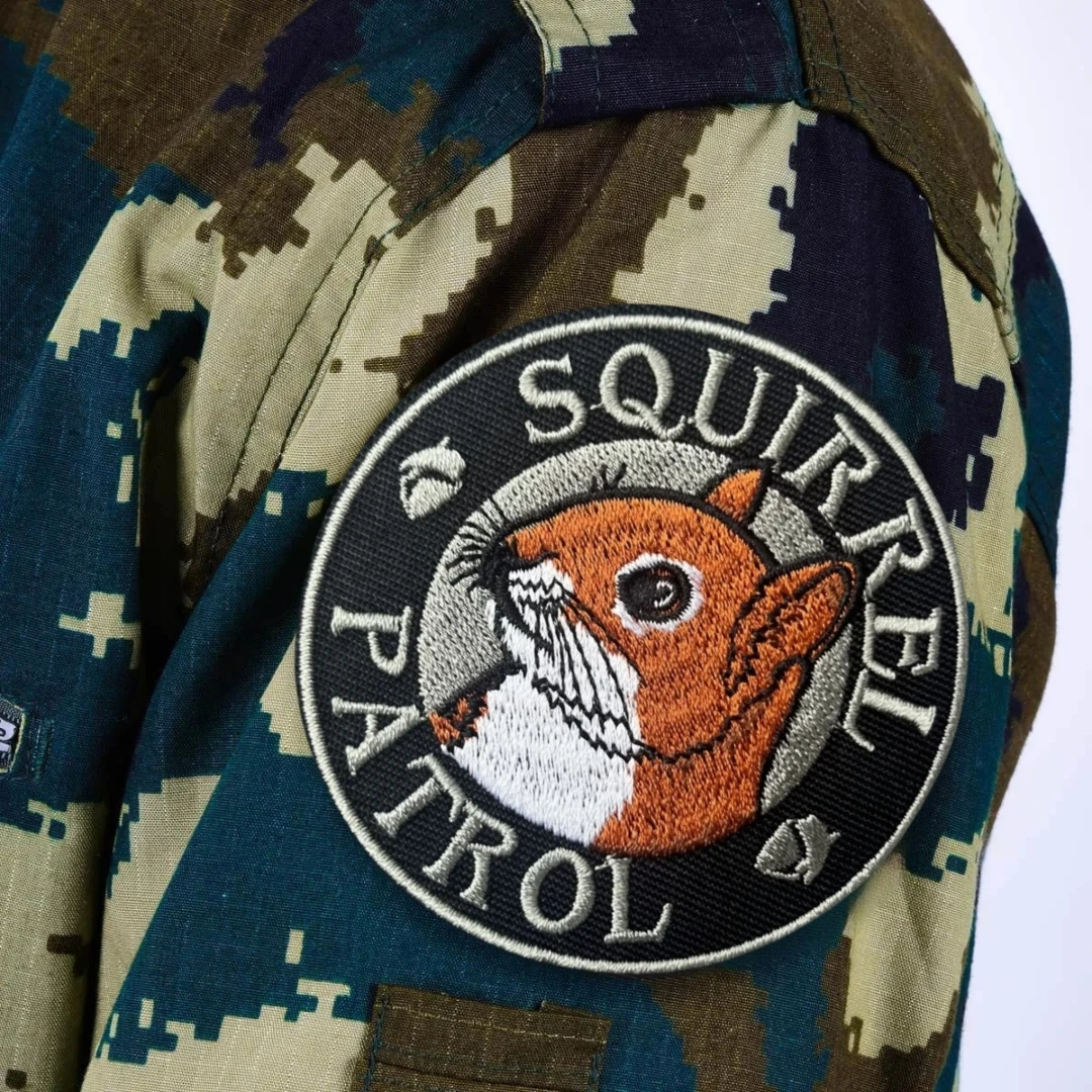 Parche de patrulla de ardilla, insignia de moral táctica, emblema del ejército militar, pegatina para mochila, parches de gancho y bucle bordados para ropa