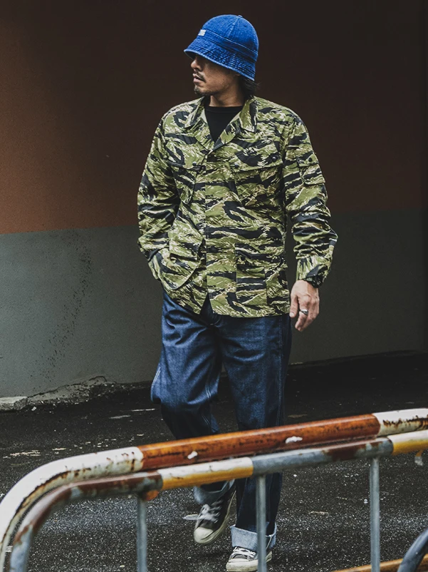 Chaqueta de camuflaje con patrón de tigre, chaqueta de trabajo con múltiples bolsillos para hombre - imagen 3
