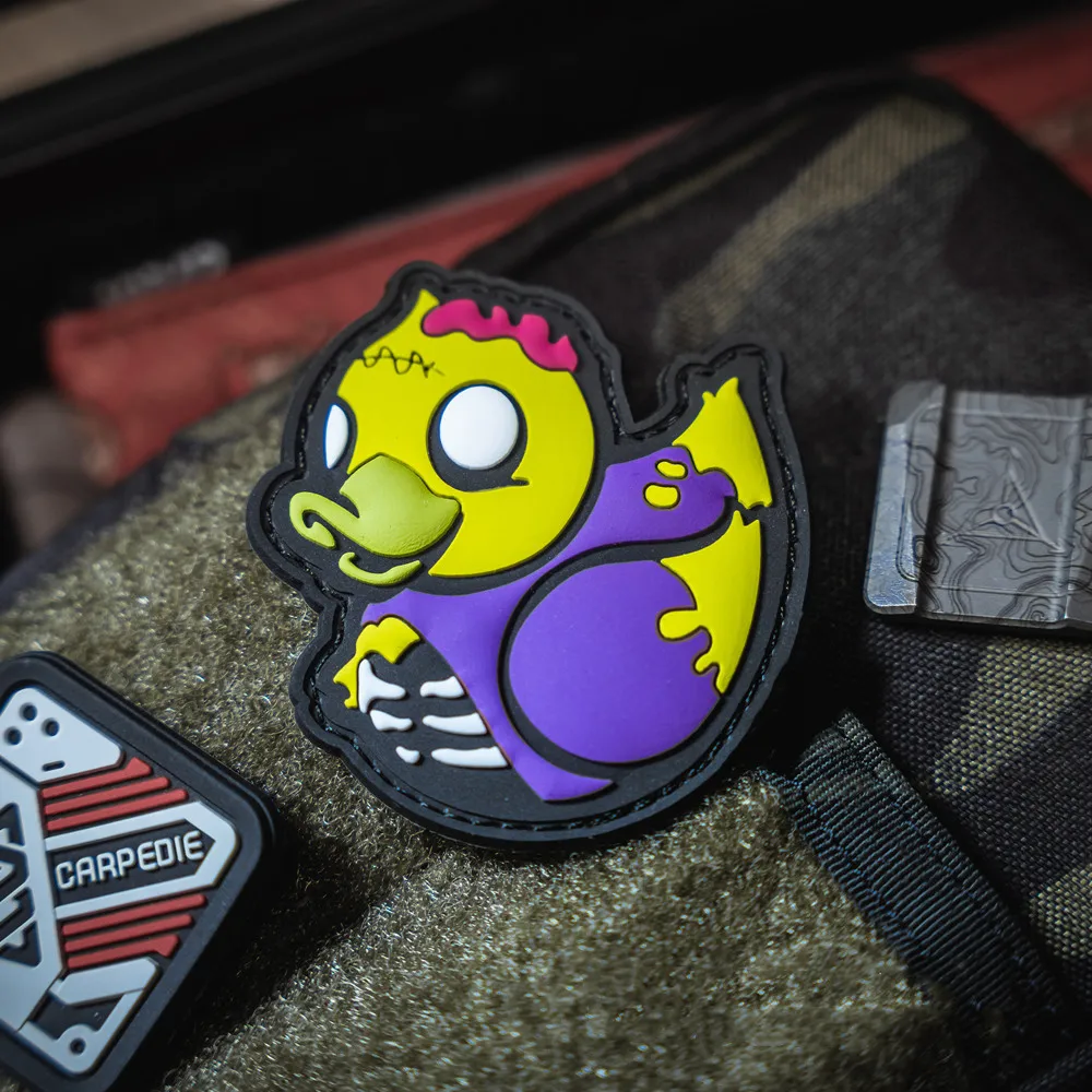 Parche de pato amarillo grande, dispositivo de visión nocturna de PVC 3D, casco táctico, Calavera luminosa, Animal bonito para ropa, mochila, apliques, decoración - imagen 4