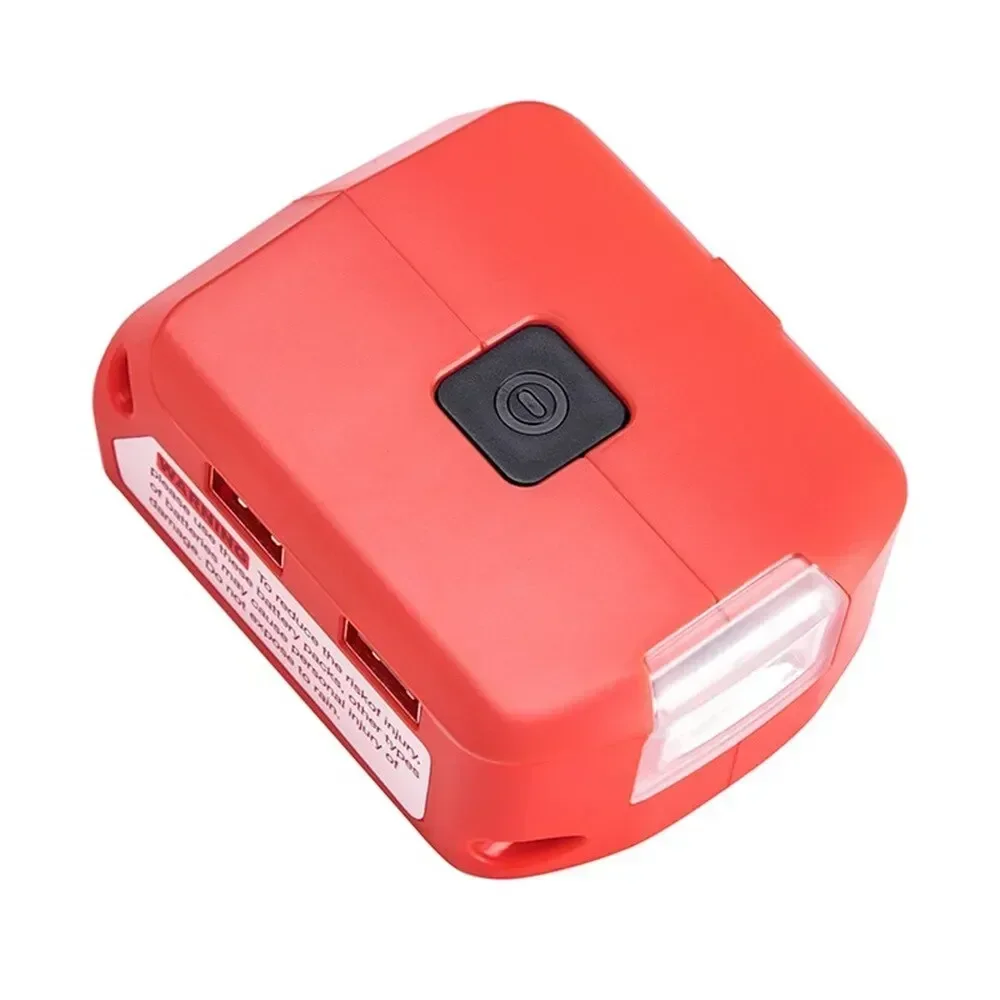 Adaptador de luz LED para Lámpara de trabajo, linterna USB, cargador de teléfono móvil, salida de CC de 12V para Milwaukee, batería de iones de litio de 18V, M18 - imagen 3