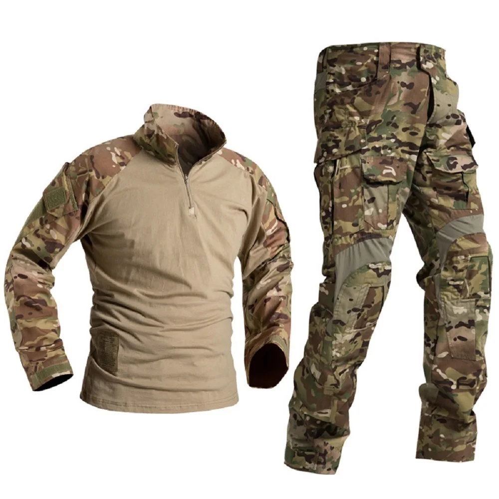 Traje de ropa de combate G3 Pro, uniforme táctico para hombres, conjuntos de camisa y pantalones de camuflaje táctico Airsoft, ropa de combate de caza impermeable