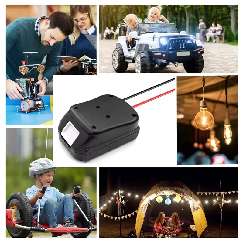 Adaptador de batería DIY para Makita, adaptador de batería de 18V, conector de alimentación, adaptador DIY, soporte de base, cables de 14 Awg con fusible - imagen 5