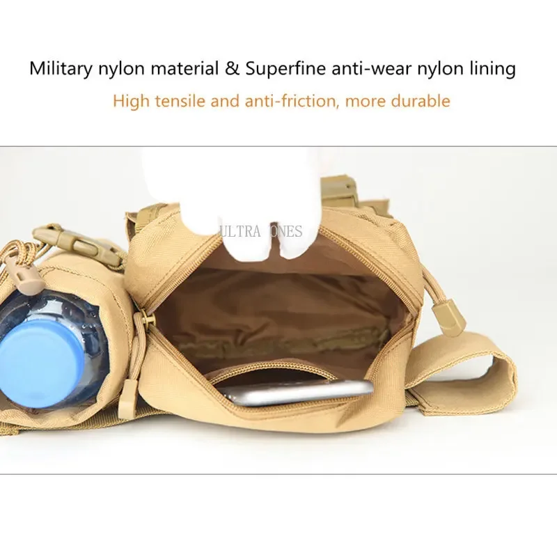 Riñonera táctica para entrenamiento al aire libre, bolsa Molle desmontable de gran capacidad para caza, Camping, correr, senderismo y Trekking - imagen 5