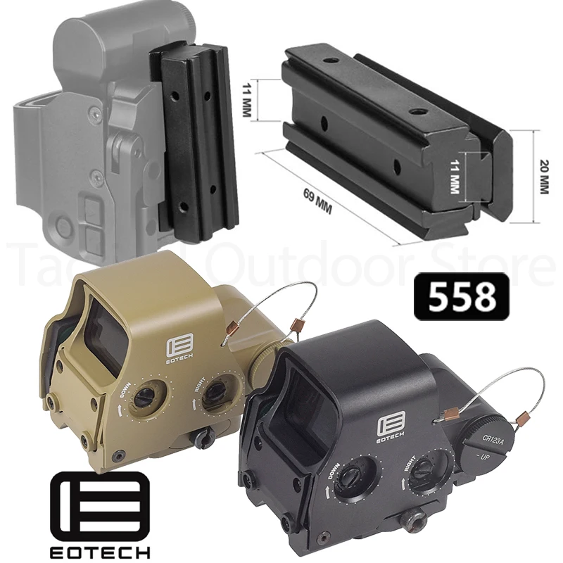 Adaptador de montaje elevador Dovetail a riel para mira holográfica - imagen 2