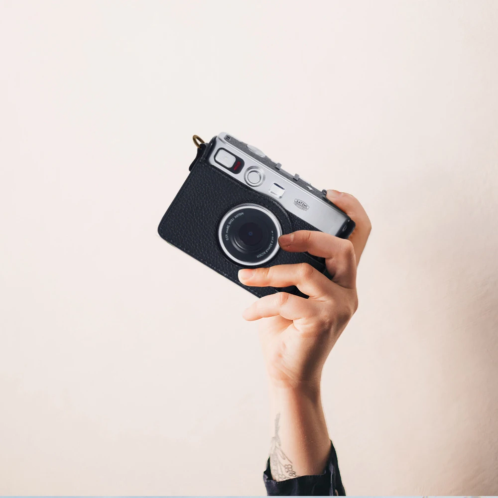 Funda de cuero Retro genuino para Fujifilm Instax Mini EVO, bolsa de almacenamiento para cámara instantánea, carcasa protectora suave con correa para el hombro - imagen 5