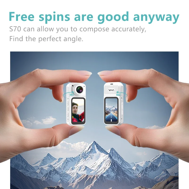 Cámara deportiva S70, cámara giratoria de 180 grados, 2,7 K, compatible con aplicación WIFI, Control inalámbrico, batería de litio, cámara deportiva de moda - imagen 3