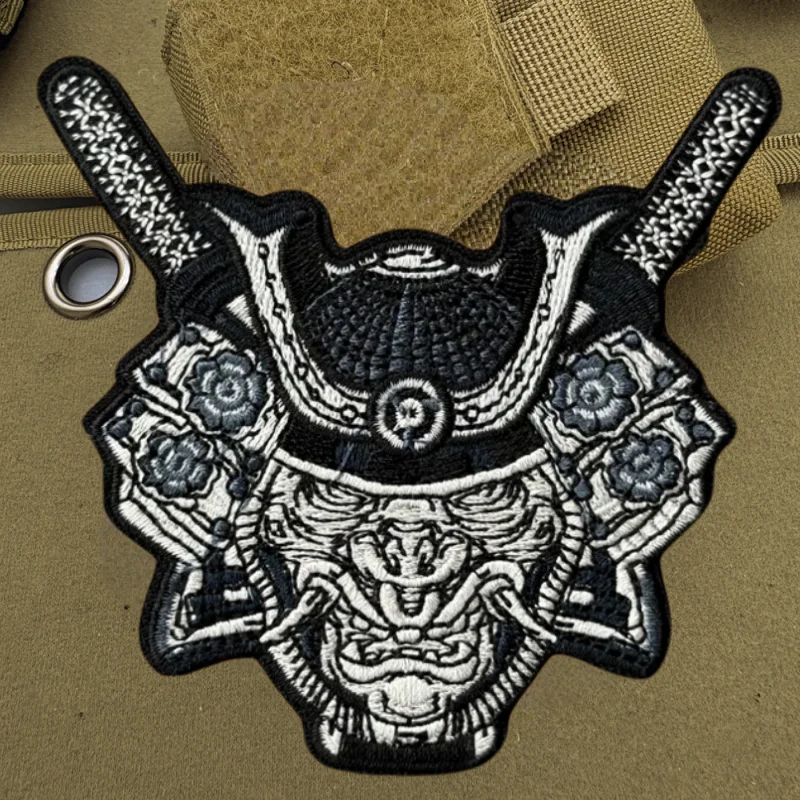 Parche bordado de esqueleto de guerrero, chaleco táctico, insignia de moral con gancho y bucle, pegatinas decorativas para mochila, parches para brazalete para ropa - imagen 5