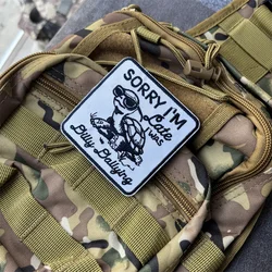 Parche bordado de tortuga de dibujos animados, parche con gancho, insignia de moral táctica, parches, pegatinas para mochila y ropa