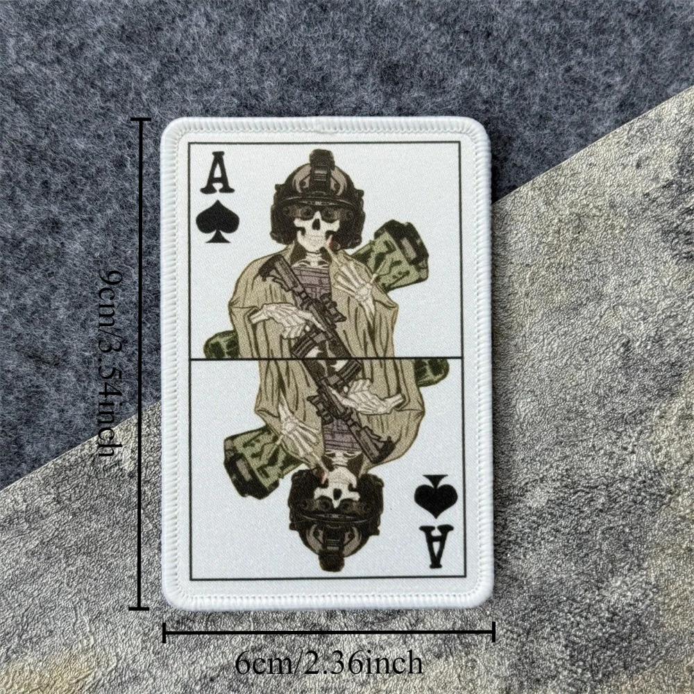 Parche de tarjeta de Reina táctica "Ace Operator", insignia de moral táctica moral, parches de gancho y bucle impresos para ropa, pegatina para mochila - imagen 4