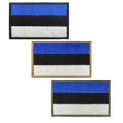 Banda para el brazo de la bandera de Estonia, parche bordado de Velcro o planchado, insignia de tela, raya Moral militar, 1 unidad