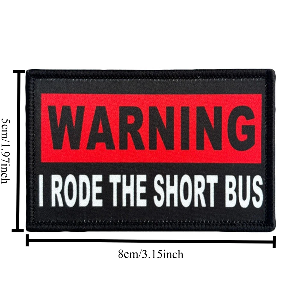 Waring: Rode The Short Bus Morale parches tácticos parche divertido de gancho y bucle insignia militar engranaje brazalete mochila pegatinas - imagen 2