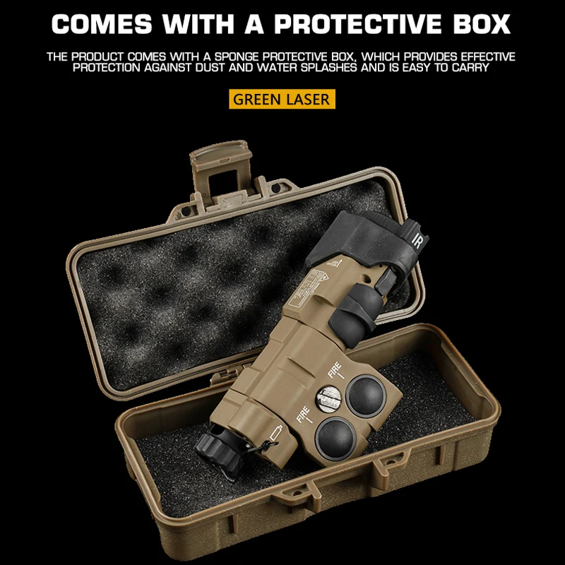 Linterna láser táctica, lámpara LED de caza con montaje en riel Airsoft, linterna láser verde, luz de puntería láser para arma de juego de guerra - imagen 4