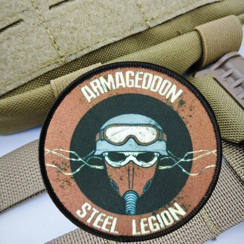 Parche de Impresión de la Legión de Acero de Armagedón, Parche Táctico con Gancho y Bucle, Insignia de Moral, Pegatinas para Mochila, Parches para Ropa - imagen 5