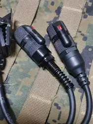 Auriculares tácticos para TEA-U94/V2 impermeables PTT 6 pines 6 pines enchufe negro (IPX6) cola de resorte de línea larga/corta/conector Kenwood K