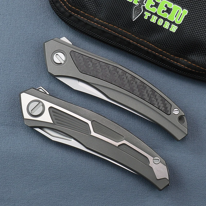 Cuchillo plegable táctico Green Thorn Quantum – Titanio y VG10 para EDC - imagen 3