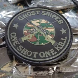 Parche táctico francotirador fantasma – Insignia PVC adhesiva militar