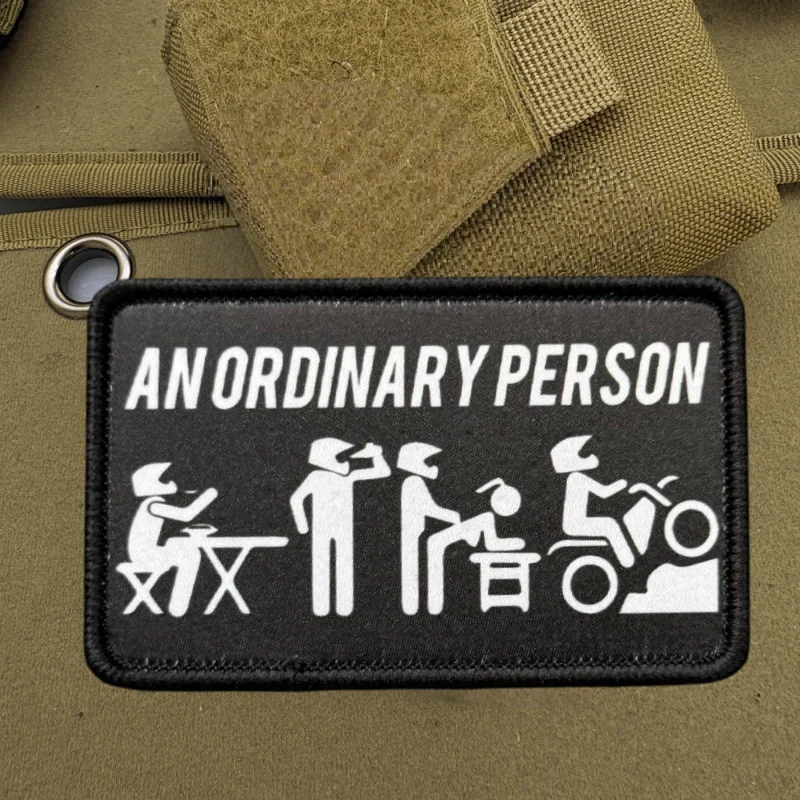 Parche estampado de una persona común, chaleco divertido, insignia de moral con gancho y bucle, pegatinas decorativas para mochila, parches para brazalete para ropa - imagen 2