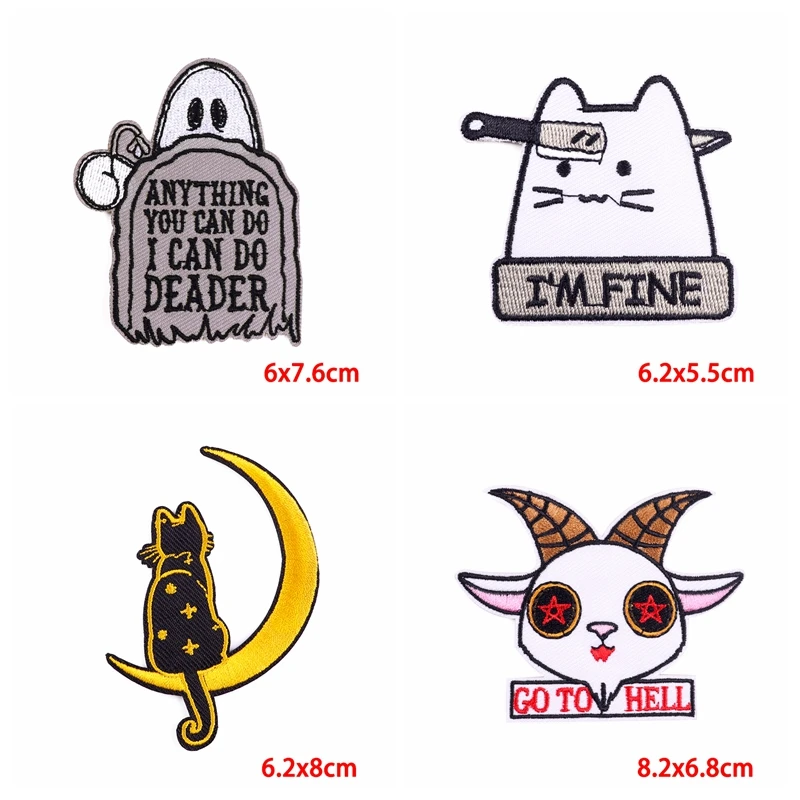 Prajna-parches bordados para planchar en la ropa, parches de dibujos animados para ropa, insignias de animales bonitos, 10 piezas - imagen 2