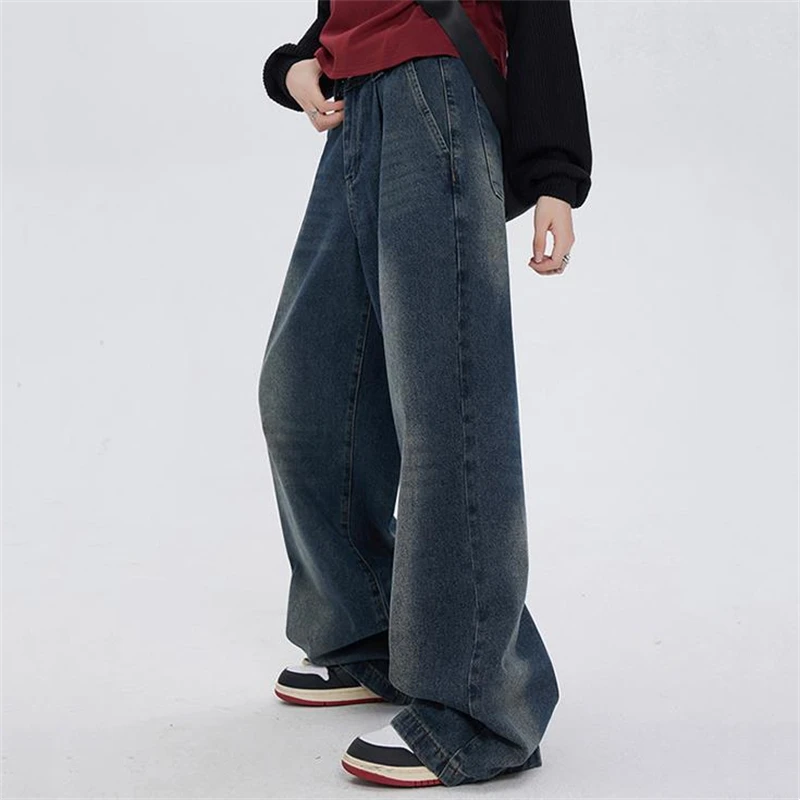 Pantalones vaqueros holgados de cintura alta para mujer, pantalón informal de pierna ancha, ropa de calle Vintage, Y2K, Harajuku, novedad - imagen 5