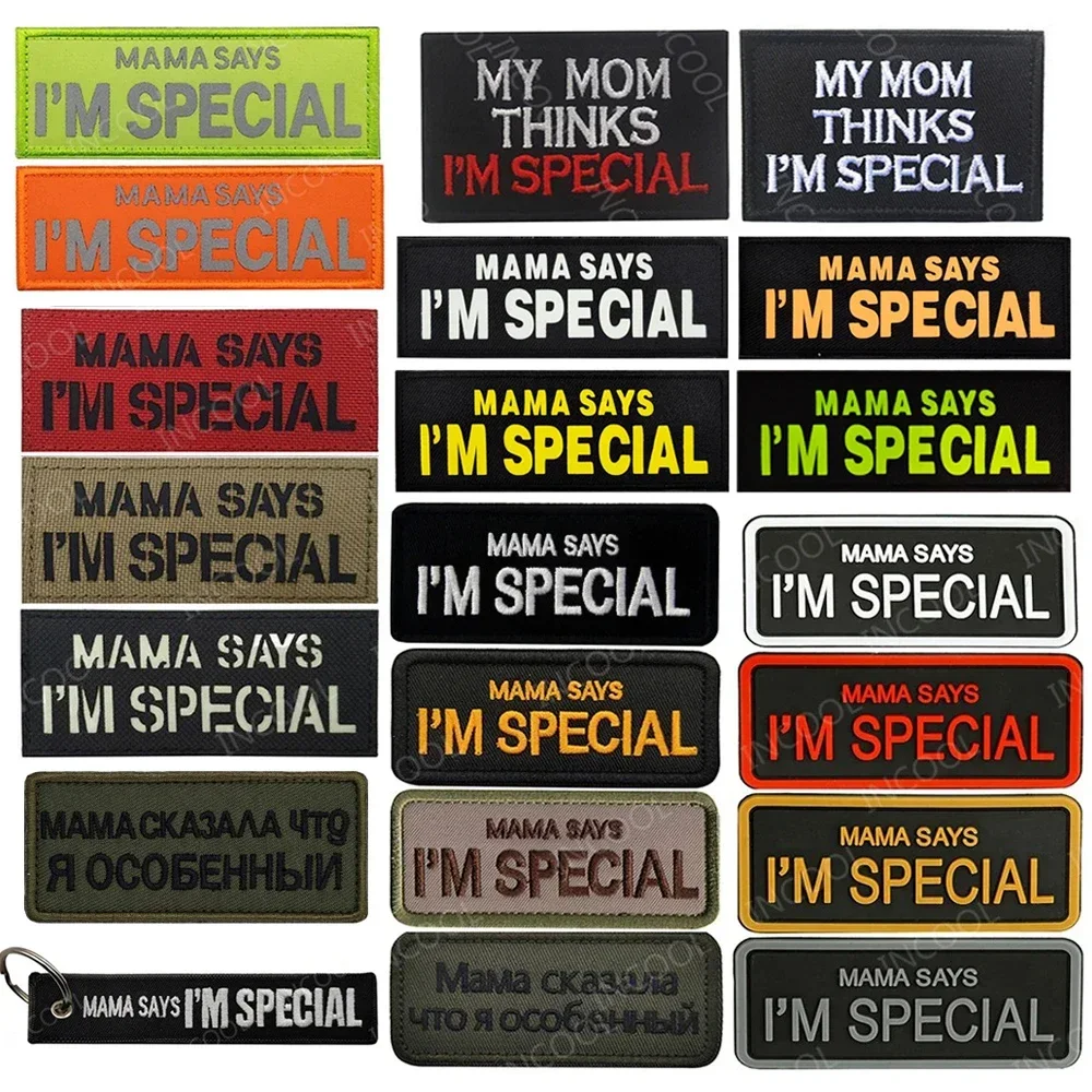 Parches bordados especiales para mamá, color blanco y negro, reflectantes luminosos, palabras, apliques de goma de PVC, insignias para ropa - imagen 2