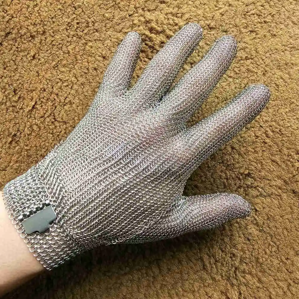Guantes de protección de mano de bloqueo de armadura, guantes anticorte de acero inoxidable, anillo de acero cerrado, guantes protectores multiusos - imagen 2