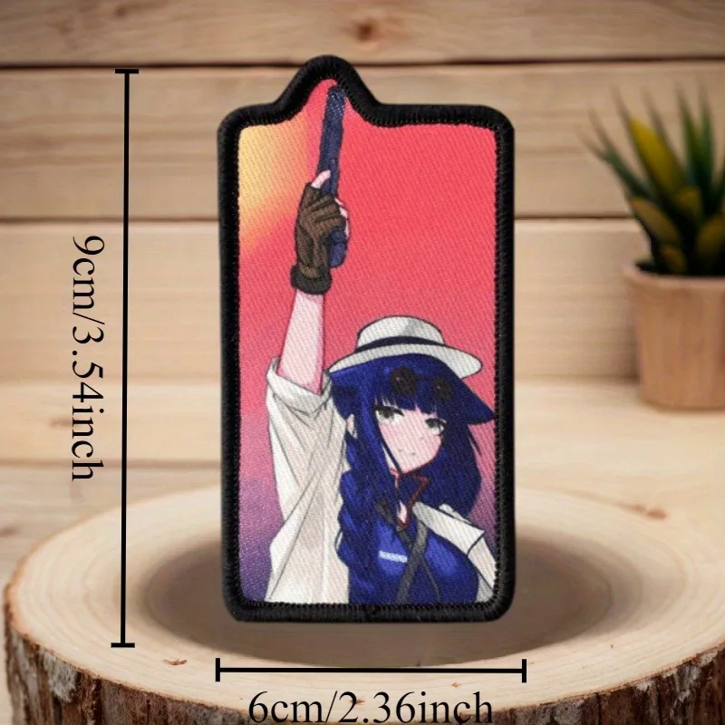 Parche táctico con estampado de Chica de Anime, insignia de moral con gancho y bucle, pegatinas decorativas para mochila al aire libre, parches para brazalete para ropa - imagen 3
