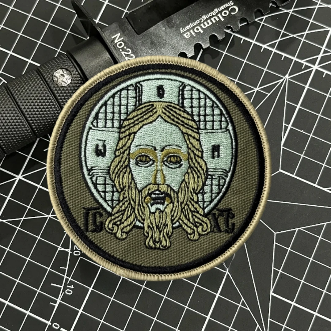 Parche de Chevron, insignia de moral táctica, pegatina para mochila del ejército militar, parches de gancho bordados de la cruz de Jesús para ropa - imagen 3