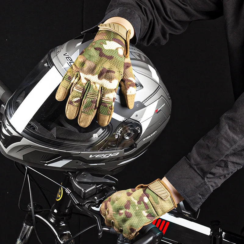 Guantes tácticos de camuflaje para pantalla táctil, manoplas militares de dedo completo, equipo al aire libre, Multicam, Airsoft, ciclismo, protección de trabajo - imagen 2