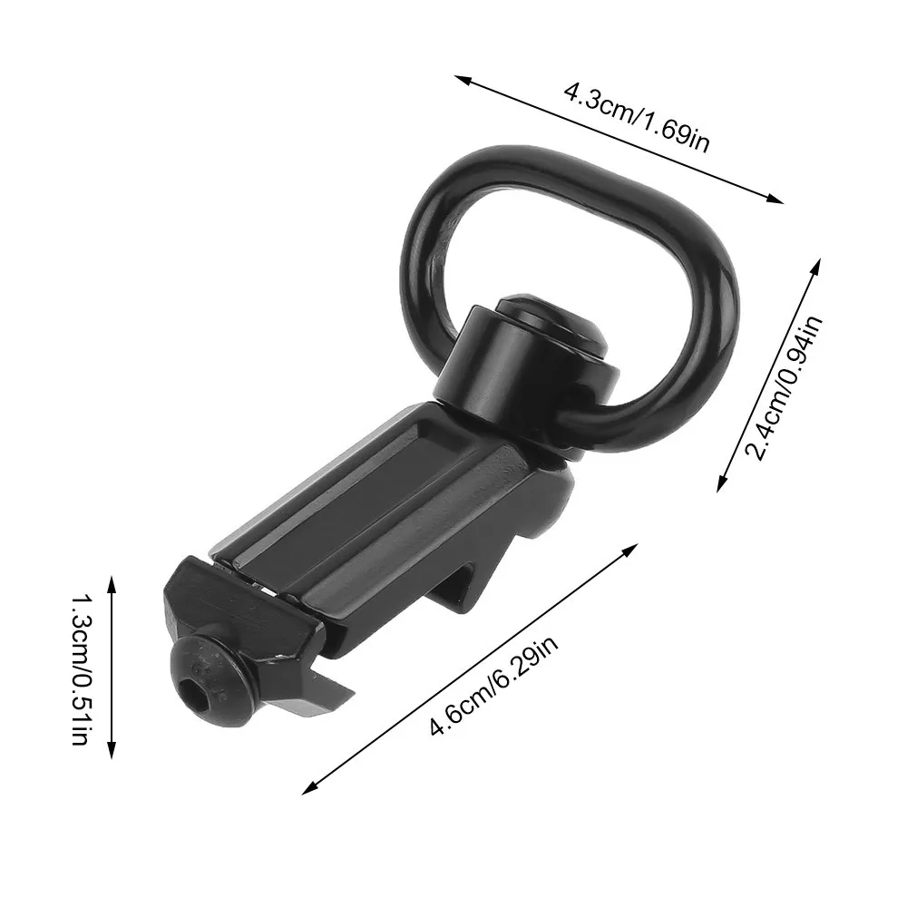 Adaptador de montaje giratorio para eslinga de pistola táctica, adaptador de ranura de riel desmontable rápido, compatible con adaptador de fijación de eslinga de Rifle de riel de 20mm - imagen 5