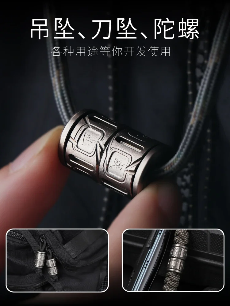 Colgante de cordón de titanio Edc, colgante de paracaídas que brilla en la oscuridad, colgante de cuerda de cuchillo portátil - imagen 5