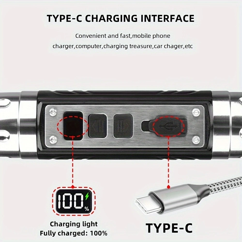 Linterna LED LCD 6 en 1 blanca, amarilla, UV, 365nm/395nm, carga USB, joyería, piedra de Jade, marcador de manchas de mascotas, mineral, dinero, luz de escorpión - imagen 5