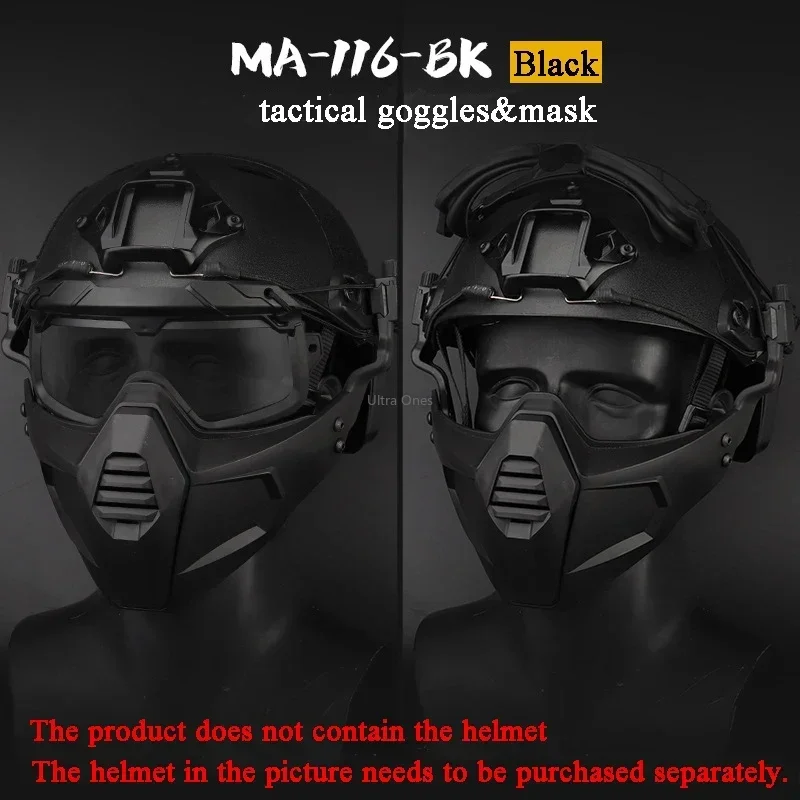 Máscara táctica con gafas, juego de guerra Cs, máscaras protectoras de seguridad para tiro, accesorios de combate para Paintball Airsoft - imagen 4