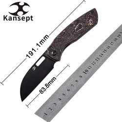 Kansept Convict cuchillo plegable EDC hoja damasco CPM-S35VN Micarta