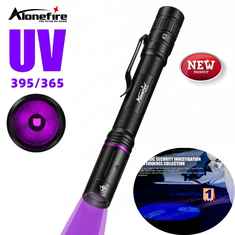 Mini linterna LED con luz UV, marcador Invisible de 365nm/395nm, antorcha de luz negra, marcador de manchas de tiña para gatos y mascotas, lámpara de detección de dinero