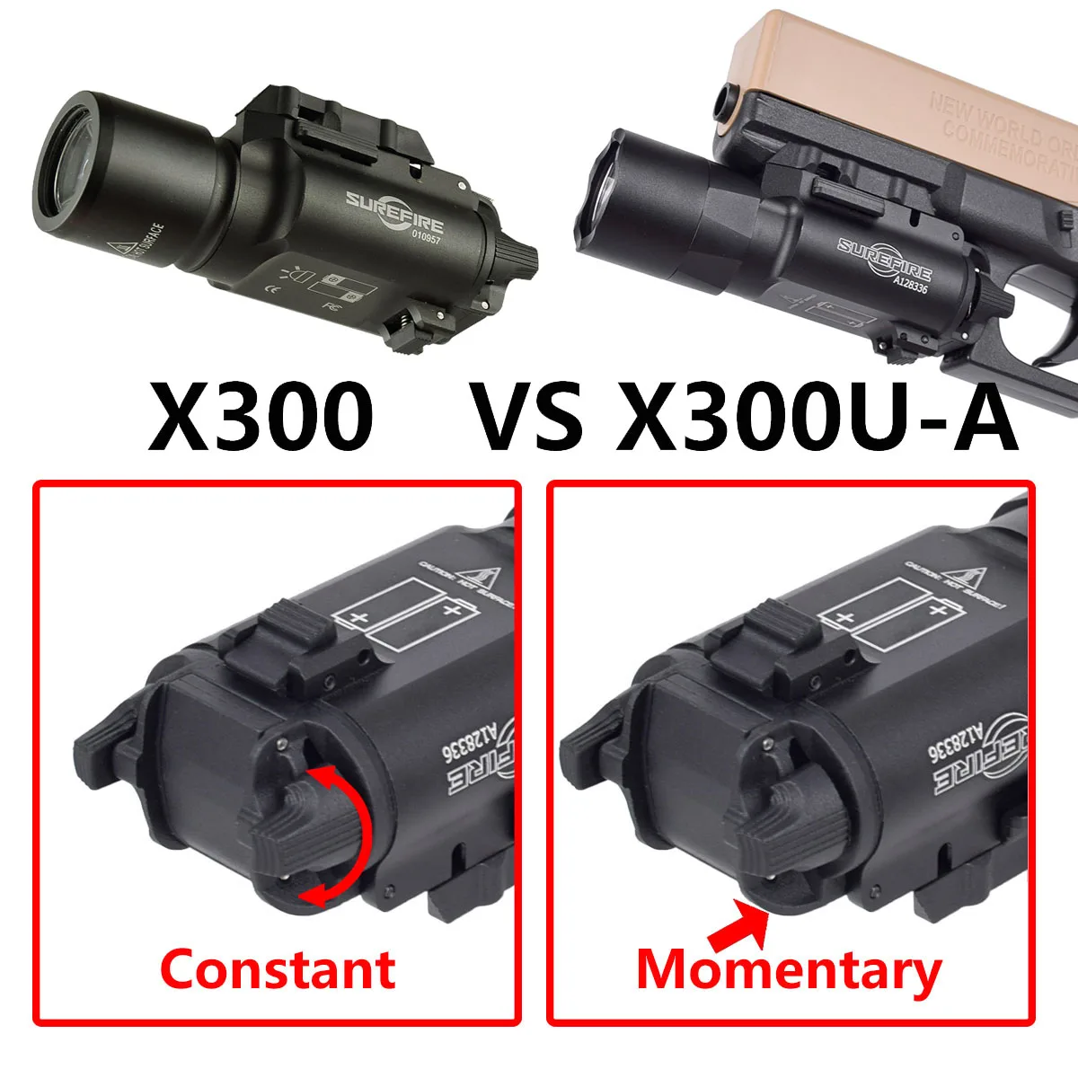 SureFire X300 ULTRA armas tácticas luz X300U-A X300V XH35 pistola luz LED ajuste 20mm Rail Airsoft caza linterna