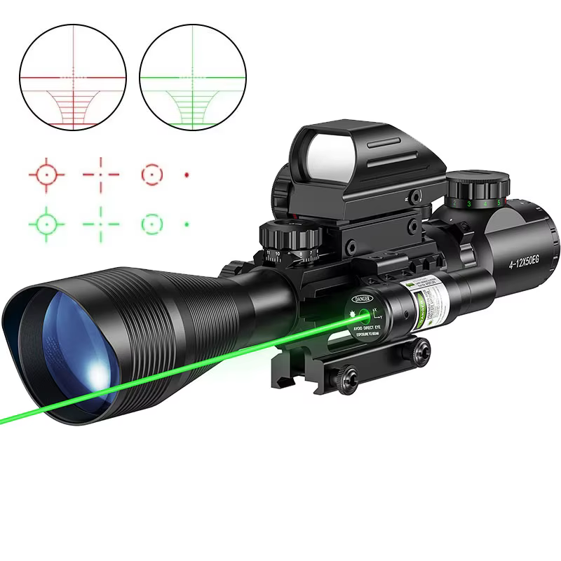 Visor táctico variable retícula iluminada telémetro láser caza